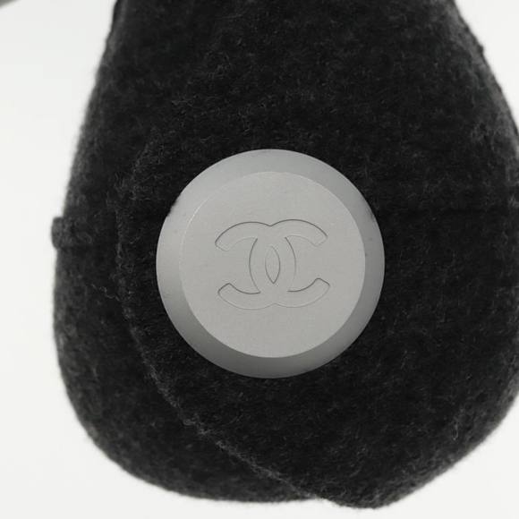 CHANEL Hip bag Hand Bag Wool Gray CC Auth bs18826 - Picture 9 of 16